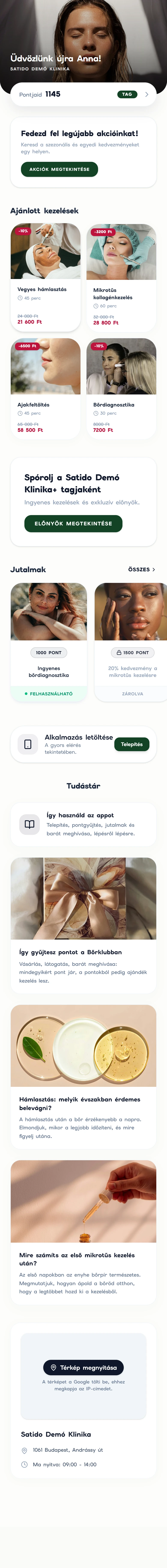 A Satido vendégapp — Főoldal